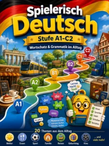 Spielerisch Deutsch – Stufe A1-C2 Wortschatz & Grammatik im Alltag